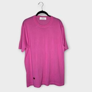 Sheep Inc Womens 100% Merino Wool Pink Knit T-Shirt Large Top Tee